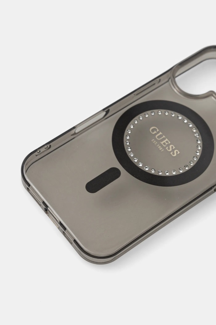 Guess husă pentru telefon iPhone 16 6.1 GUHMP16SPFTDTEK negru AA00