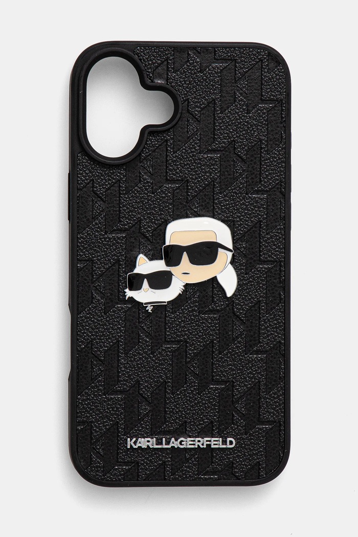 Obal na telefon Karl Lagerfeld iPhone 16 Plus 6.7 na mobil černá KLHCP16MPGKLKCPK