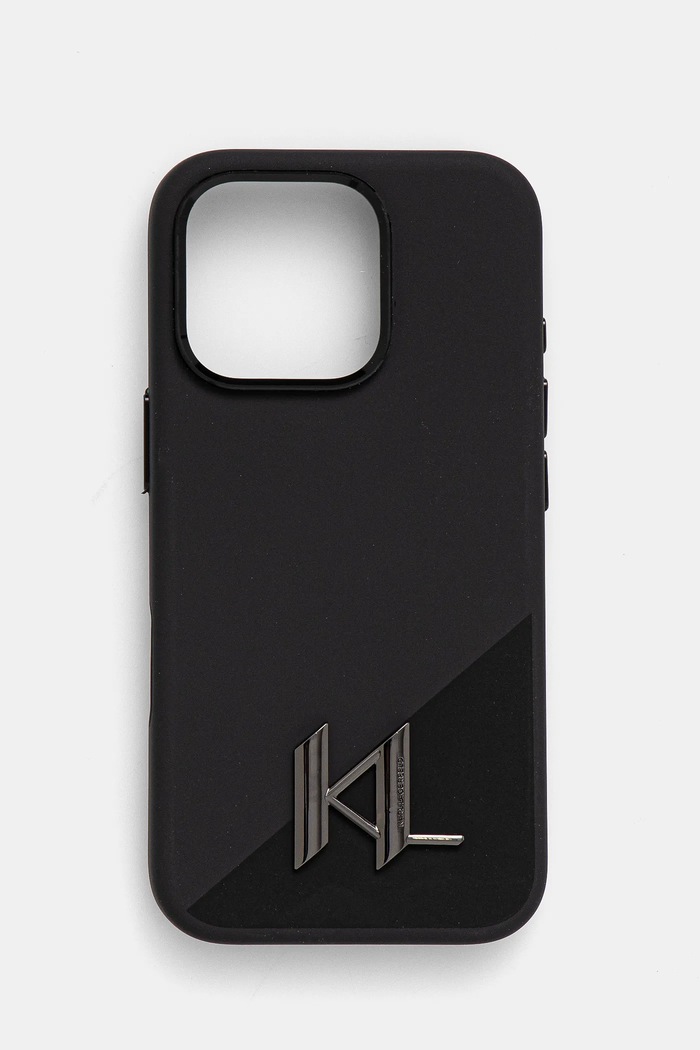 Obal na telefon Karl Lagerfeld iPhone 16 Pro 6.3 na mobil černá KLHMP16LSCMKMPCK