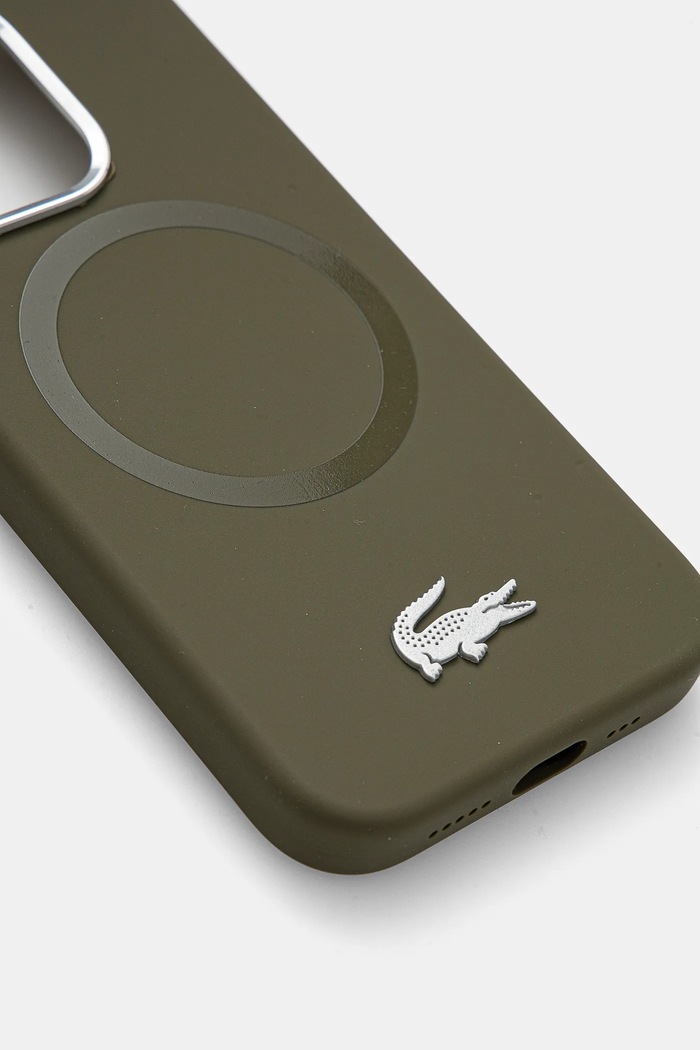 Puzdro na mobil Lacoste iPhone 15 Pro 6.1 LCHMP15LSMAB zelená AA00