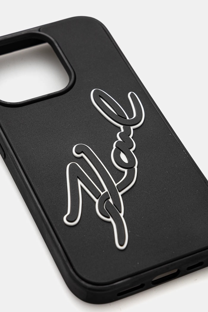 Obal na telefon Karl Lagerfeld iPhone 15 Pro 6.1 KLHCP15L3DRKSDLK černá AA00