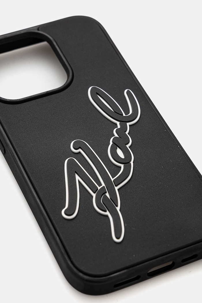 Obal na telefon Karl Lagerfeld iPhone 15 Pro 6.1 KLHCP15L3DRKSDLK černá AA00