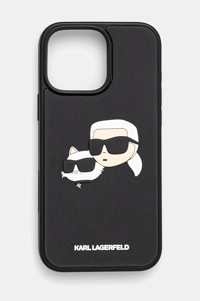 Puzdro na mobil Karl Lagerfeld iPhone 16 Pro Max na mobil čierna KLHCP16XRBCKCHLK