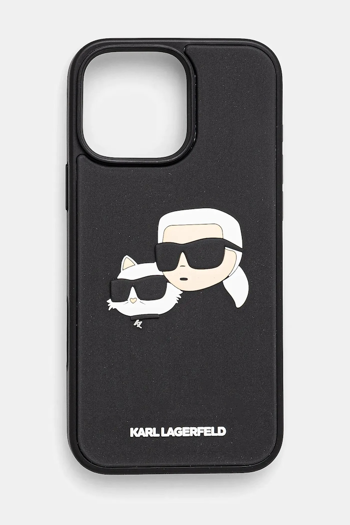 Puzdro na mobil Karl Lagerfeld iPhone 16 Pro Max na mobil čierna KLHCP16XRBCKCHLK
