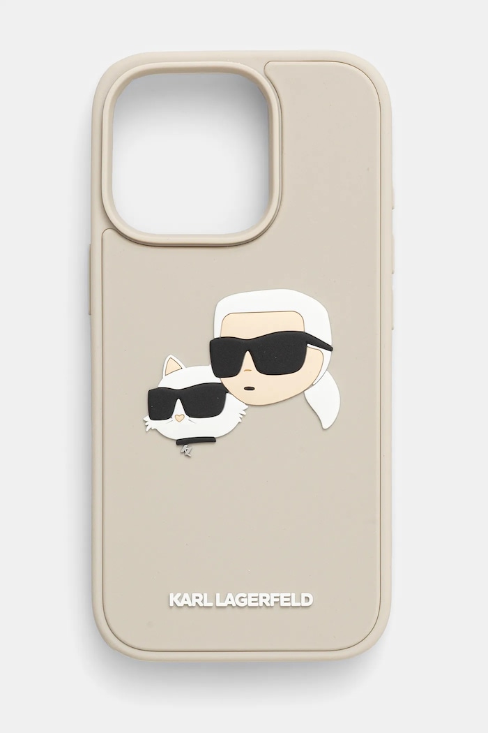 Etui za telefon Karl Lagerfeld iPhone 16 Pro za telefon bež KLHCP16LRBCKCHLE