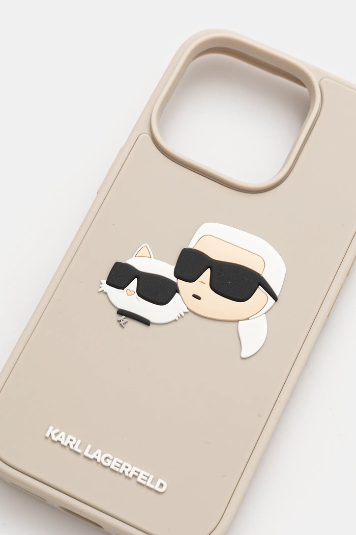 Etui za telefon Karl Lagerfeld iPhone 16 Pro KLHCP16LRBCKCHLE bež AA00