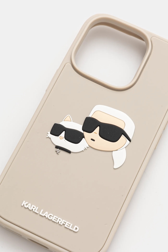 Etui za telefon Karl Lagerfeld iPhone 16 Pro KLHCP16LRBCKCHLE bež AA00