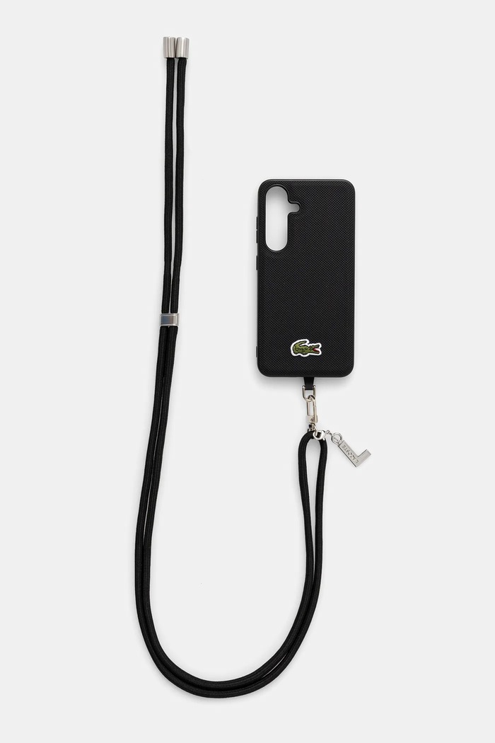 Puzdro na mobil Lacoste Samsung Galaxy S25 na mobil čierna LCHMBCS25SPVCK