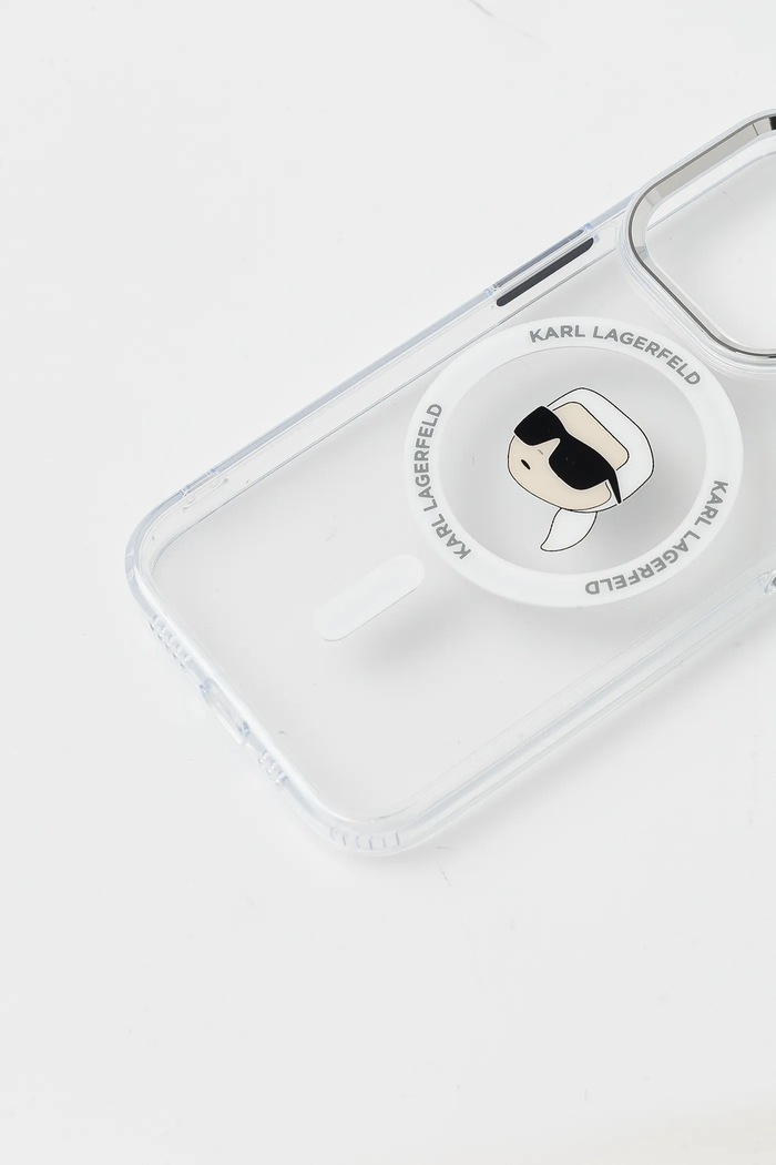 Karl Lagerfeld carcasă de telefon iPhone 15 Pro KLHMP15LHLSKIH alb AA00
