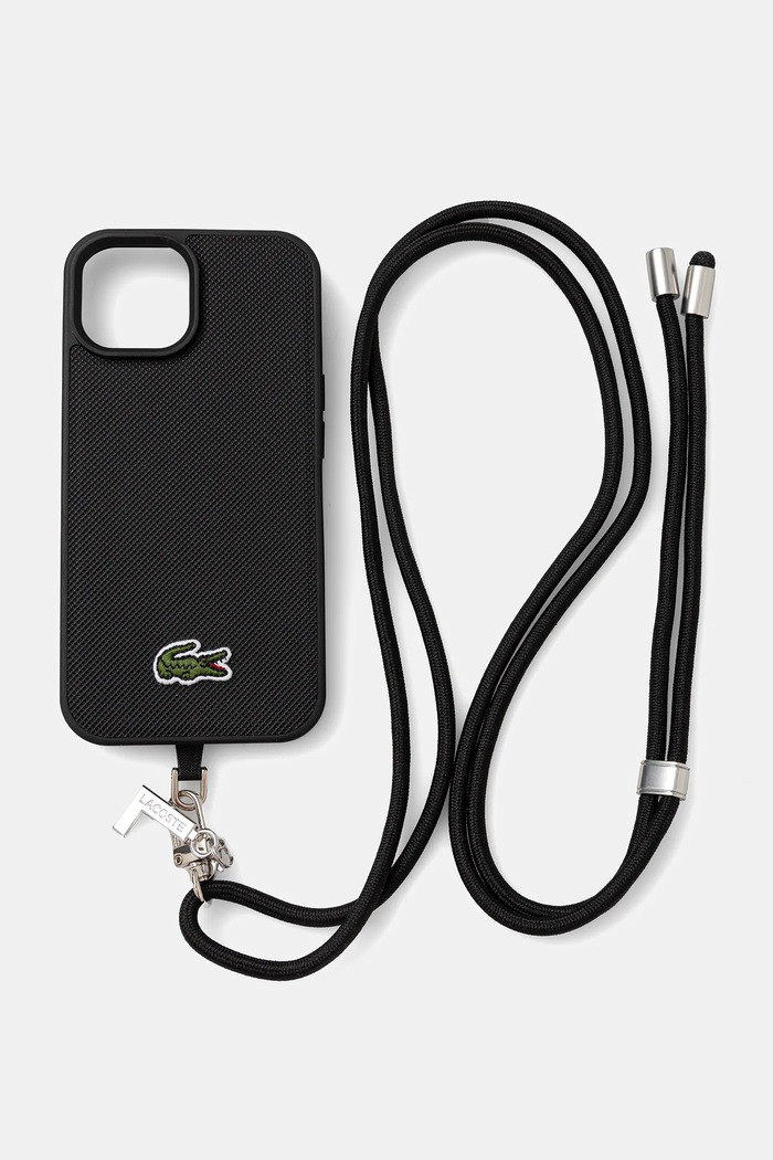 Lacoste Carcasă de telefon iPhone 15 negru LCHMBCP15SPVCK