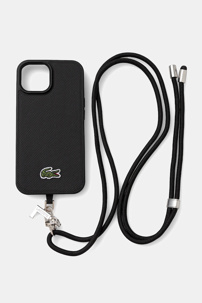 Lacoste Carcasă de telefon iPhone 15 negru LCHMBCP15SPVCK