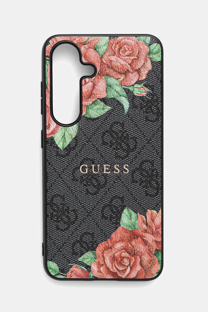 Puzdro na mobil Guess Samsung Galaxy S25 na mobil čierna GUHMS25SP4ROPEMCK