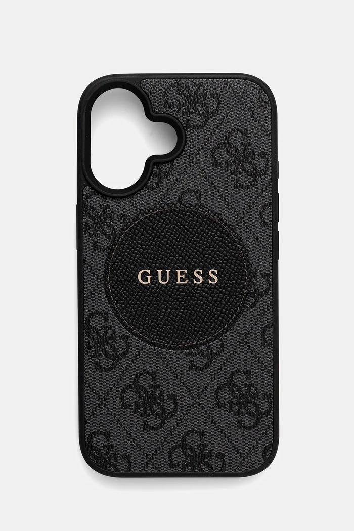 Pouzdro na telefon Guess iPhone 16 na mobil černá GUHMP16SP4PGRSGK