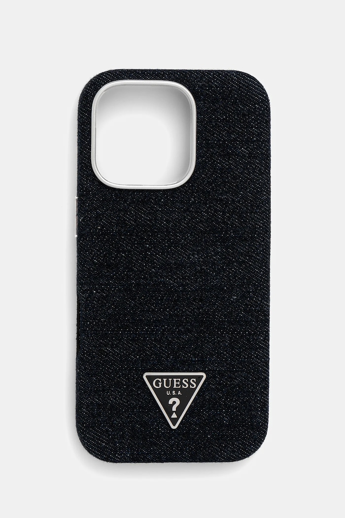 Guess telefon tok iPhone 16 Pro aplikációval fekete GUHMP16LRJFWTLK