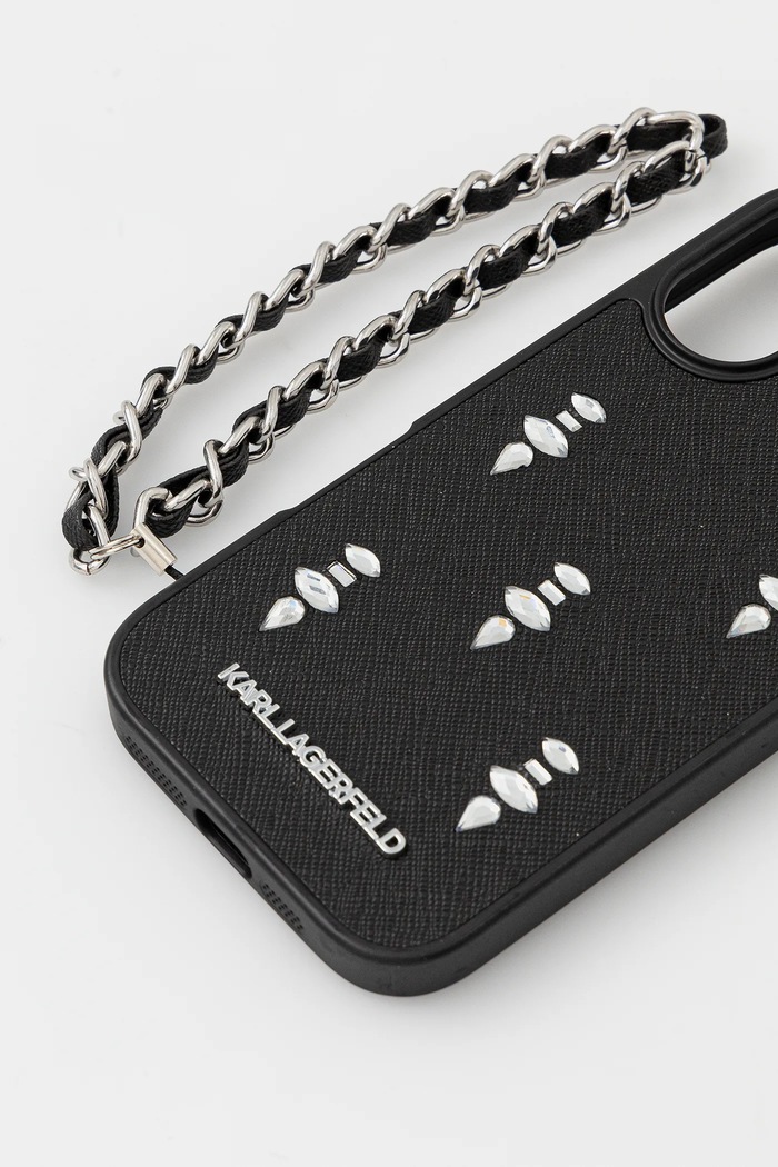 Puzdro na mobil Karl Lagerfeld iPhone 16 KLHCP16SPSADJSK čierna AA00