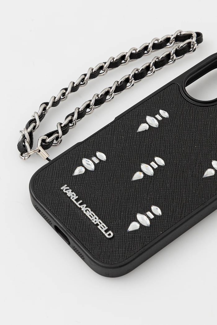 Puzdro na mobil Karl Lagerfeld iPhone 16 KLHCP16SPSADJSK čierna AA00