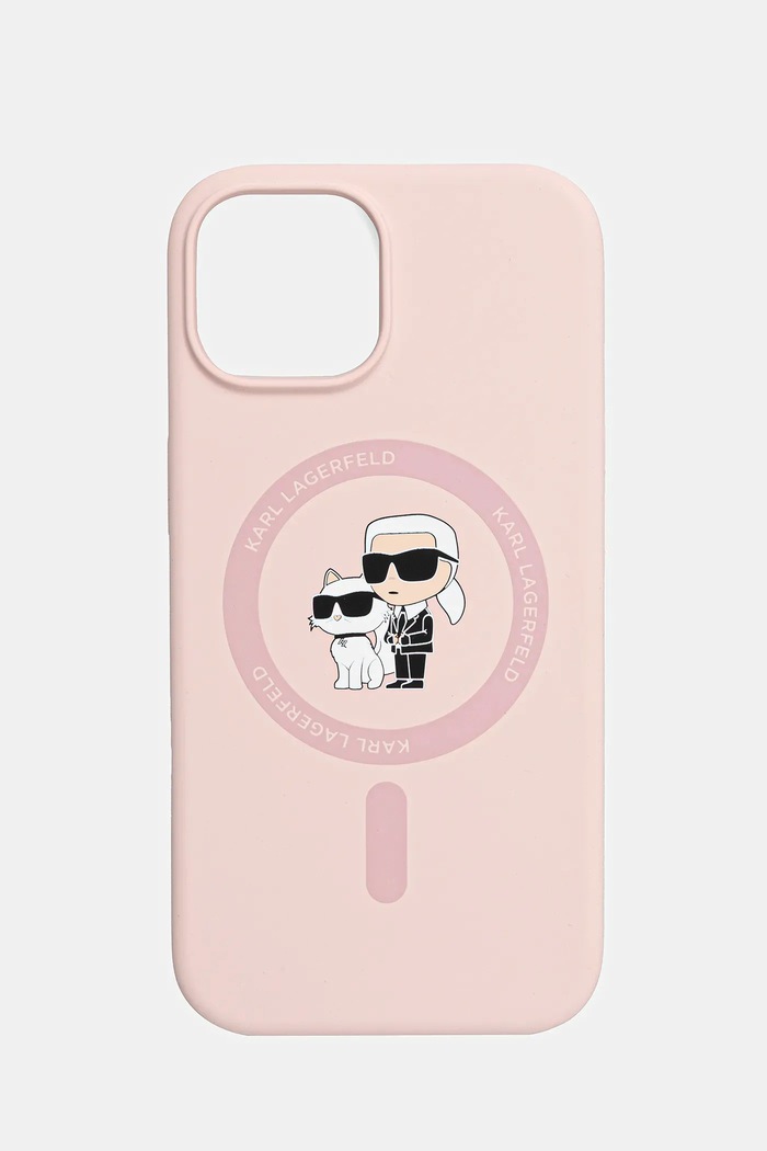 Etui za telefon Karl Lagerfeld iPhone 15 za telefon roza KLHMP15SSCMKCRHP