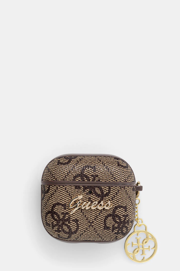 Κάλυμμα για Guess AirPods 4 cover Συσκευασία Δώρου καφέ GUA4G4GSMW