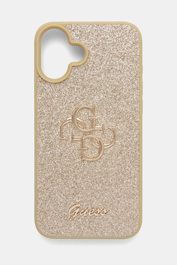 Puzdro na mobil Guess iPhone 16 Plus 6.7" nášivka zlatá GUHCP16MHG4SGD