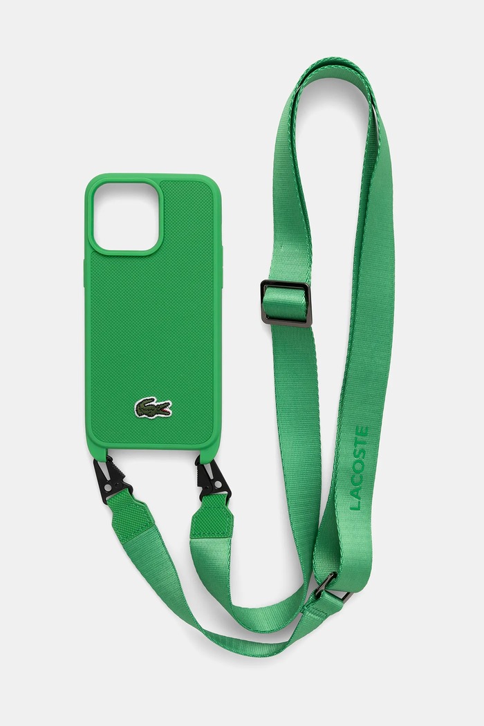 Puzdro na mobil Lacoste iPhone 15 Pro Max 6.7" na mobil zelená LCHCP15XSPVCN