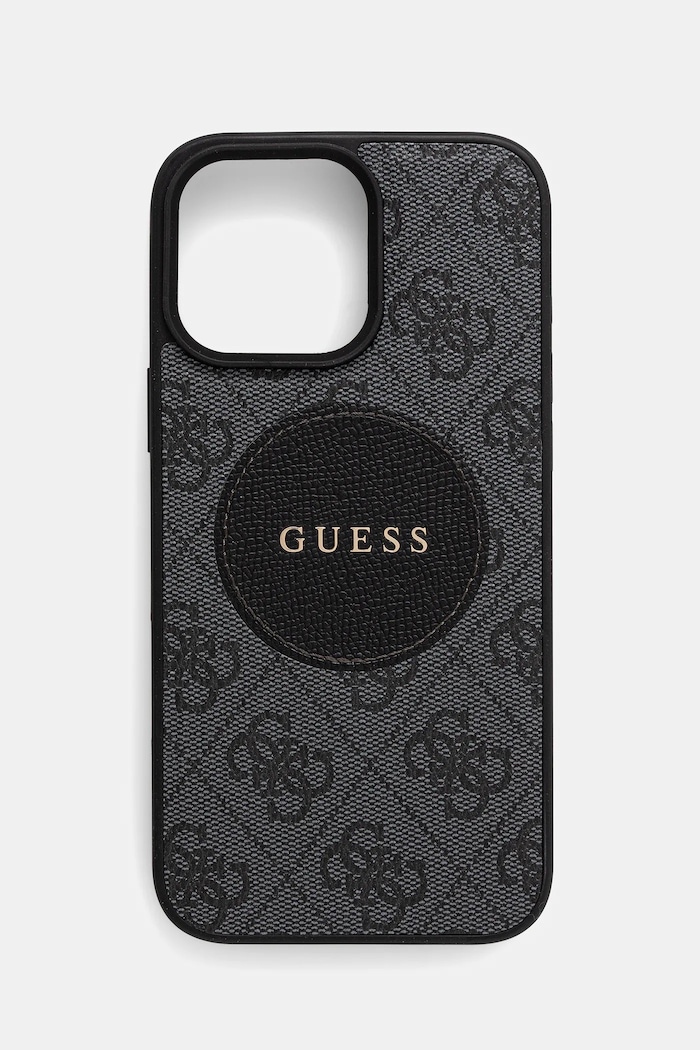 Puzdro na mobil Guess iPhone 16 Pro Max nášivka čierna GUHMP16XP4PGRSGK