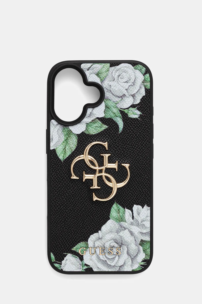 Guess husă pentru telefon iPhone 16 pentru telefon negru GUHCP16SPGROP4MK
