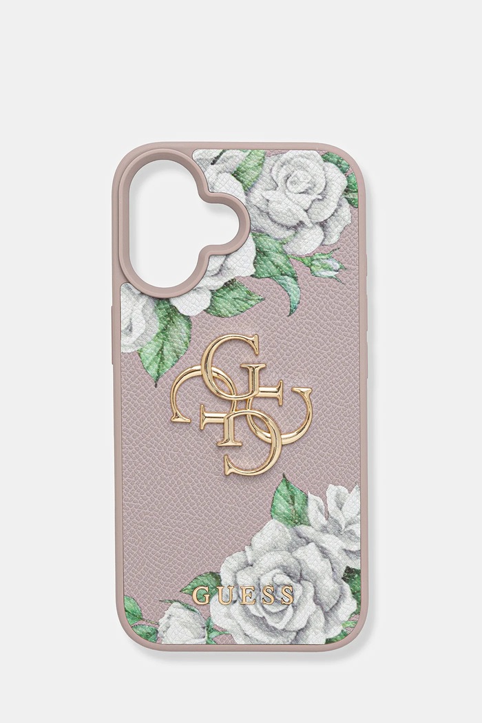 Puzdro na mobil Guess iPhone 16 na mobil fialová GUHCP16SPGROP4MU