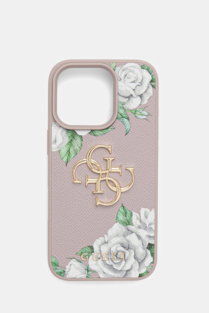 Puzdro na mobil Guess iPhone 16 Pro na mobil fialová GUHCP16LPGROP4MU
