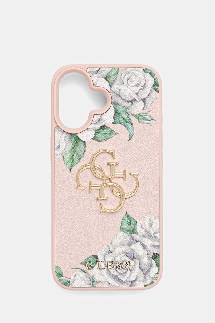 Puzdro na mobil Guess iPhone 16 nášivka ružová GUHCP16SPGROP4MP