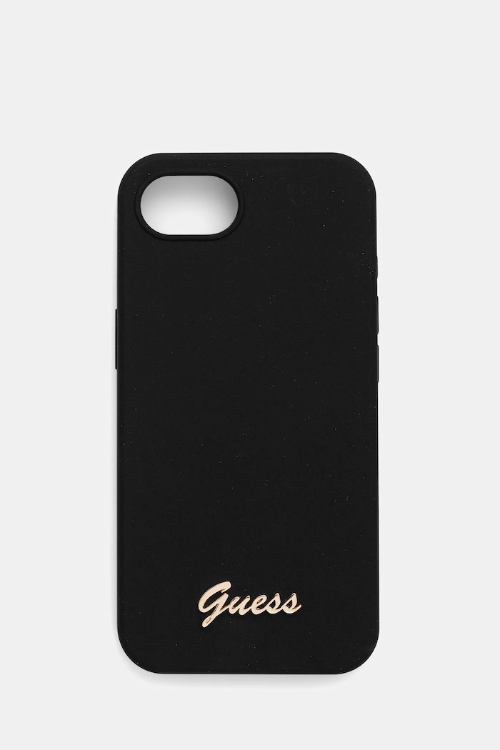 Puzdro na mobil Guess iPhone 16e Darčekový box čierna GUHMPSE4SMBSLK
