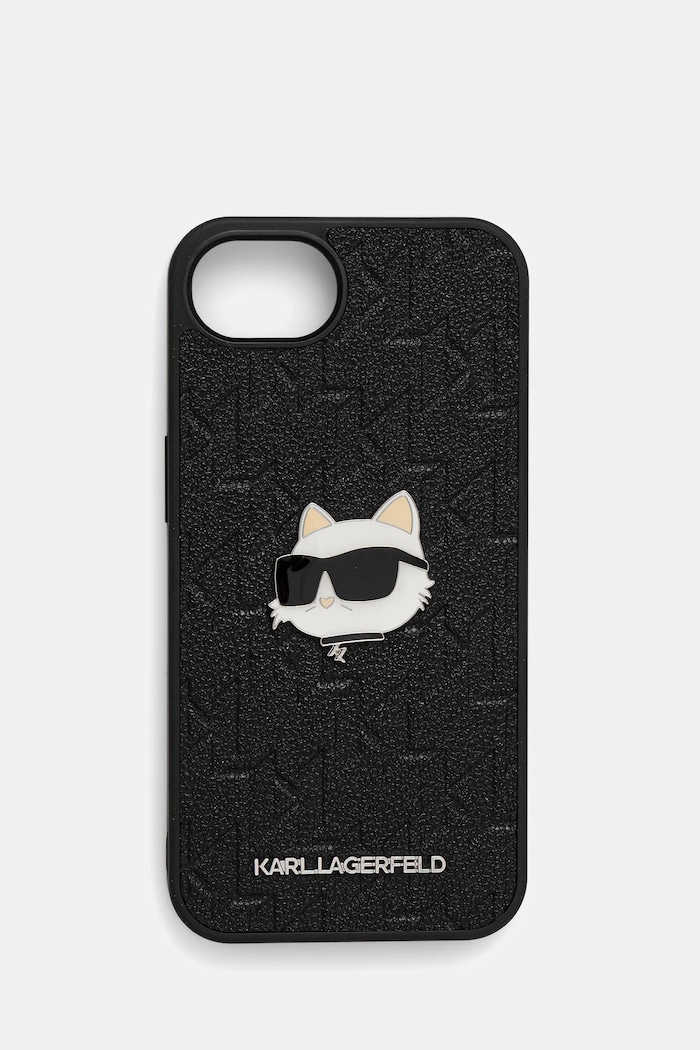 Puzdro na mobil Karl Lagerfeld iPhone 16e na mobil čierna KLHCPSE4PGKLCHPK