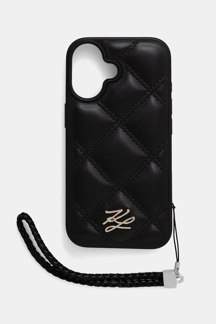 Karl Lagerfeld telefon tok iPhone 16 telefonhoz fekete KLHCP16SPSQSKLSMSK