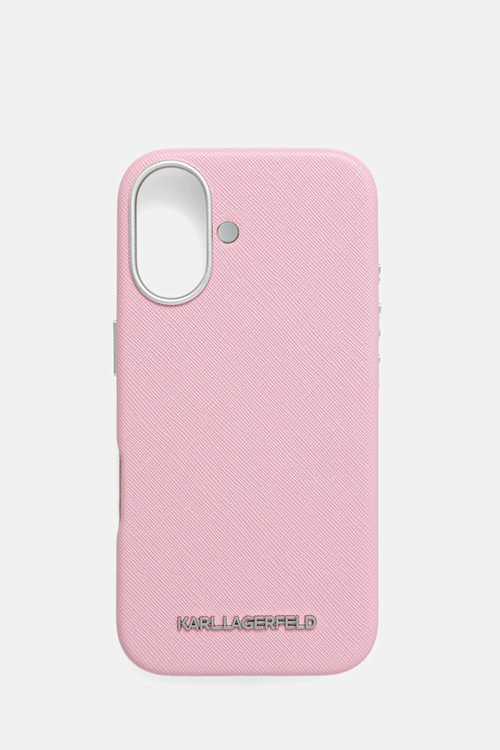 Karl Lagerfeld husă pentru telefon iPhone 16 pentru telefon roz KLHMP16SPSAFWMCP