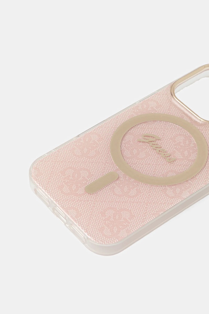 Кейс за телефон Guess iPhone 16 Pro 6.3" GUHMP16LH4STP розов AA00