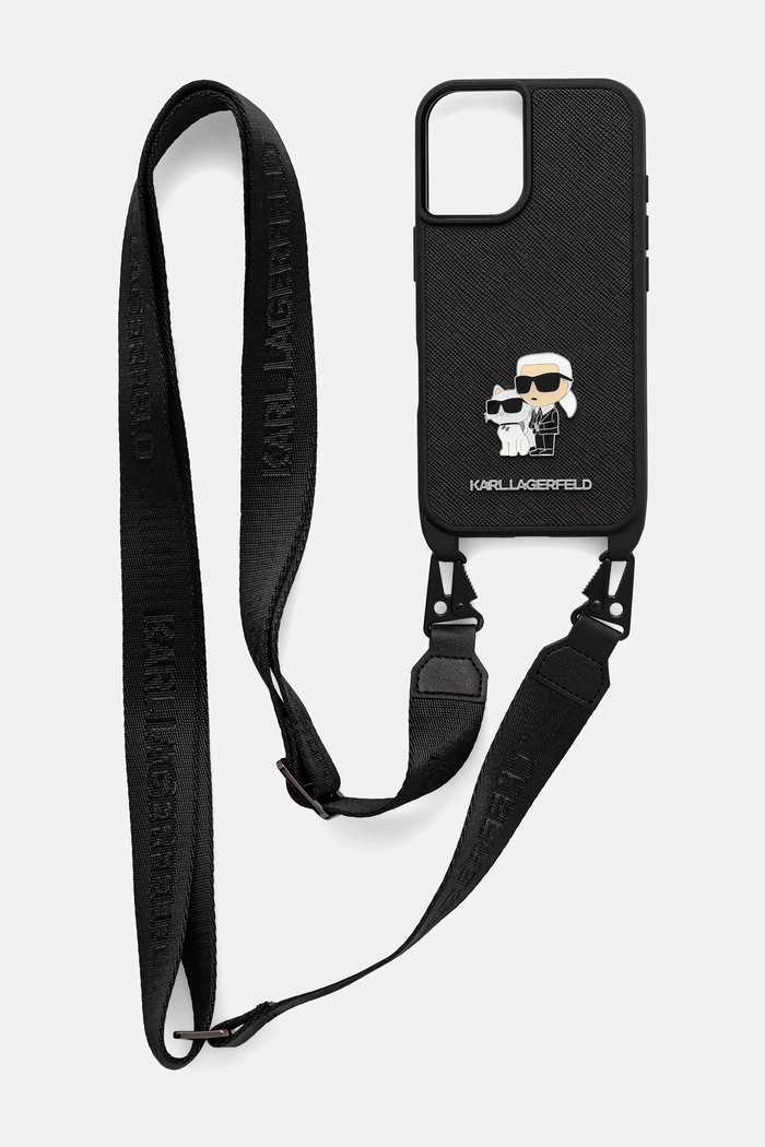 Puzdro na mobil Karl Lagerfeld iPhone 16 6.1" na mobil čierna KLHCP16SSAKCPBK