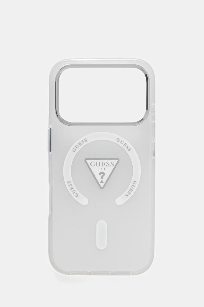 Obal na telefon Guess iPhone 17 Pro na mobil průhledná GUHMP17LHGTMLCGT