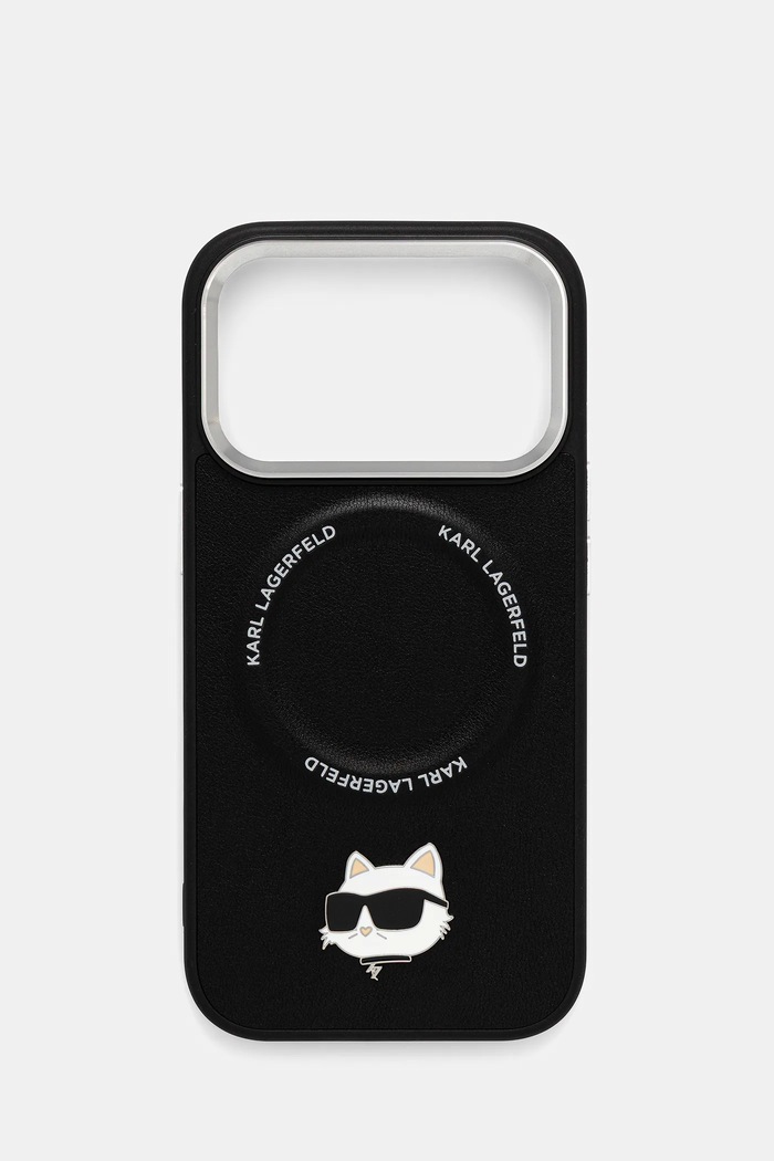 Obal na telefon Karl Lagerfeld iPhone 17 Pro na mobil černá KLHMP17LPSMLRCHK