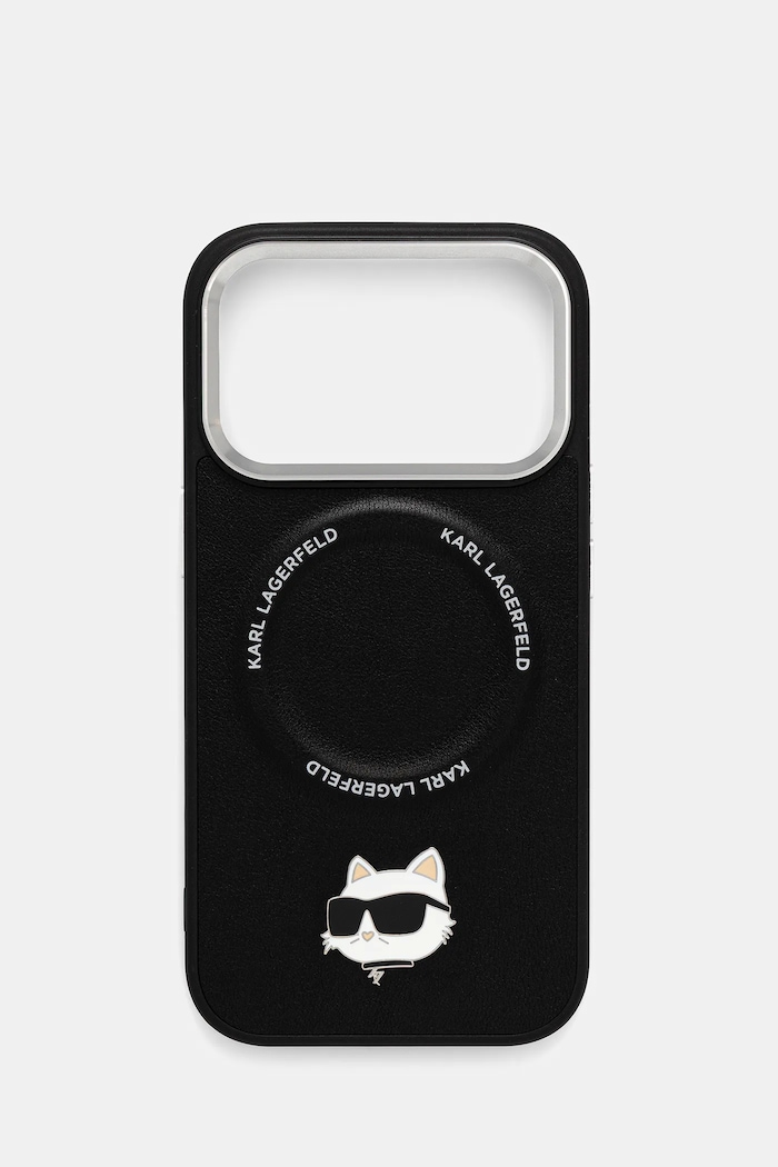 Obal na telefon Karl Lagerfeld iPhone 17 Pro na mobil černá KLHMP17LPSMLRCHK