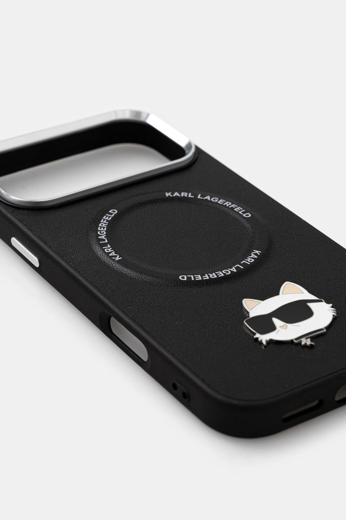 Karl Lagerfeld Husă pentru telefon iPhone 17 Pro Max KLHMP17XPSMLRCHK negru AA00