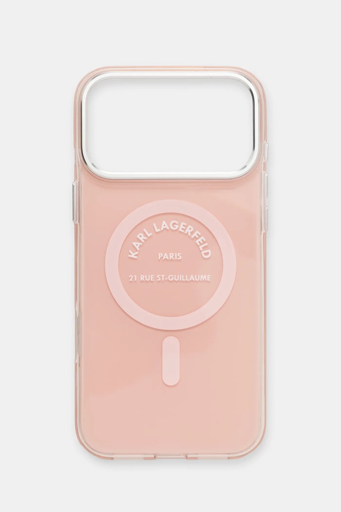 Karl Lagerfeld Husă pentru telefon iPhone 17 Pro Max roz KLHMP17XHKRSGPP