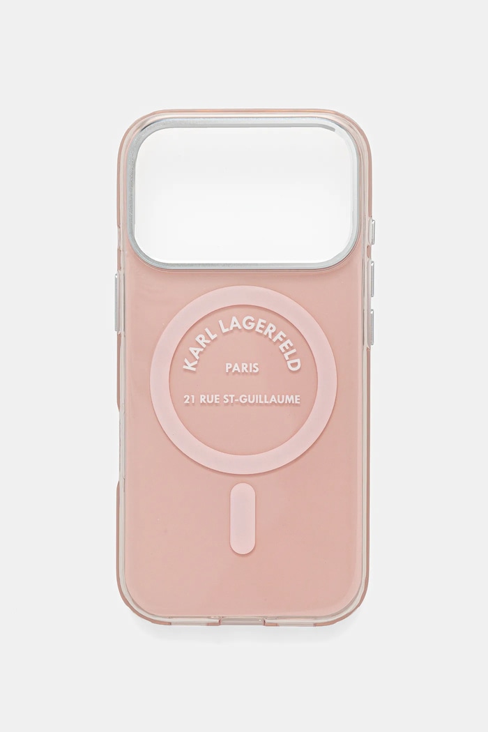 Karl Lagerfeld telefon tok iPhone 17 Pro telefonhoz rózsaszín KLHMP17LHKRSGPP