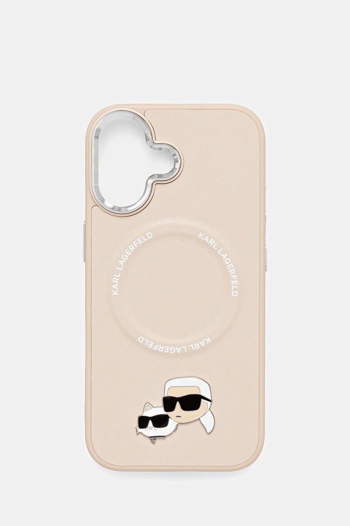 Puzdro na mobil Karl Lagerfeld iPhone 17 na mobil béžová KLHMP17SPSMLRKCE