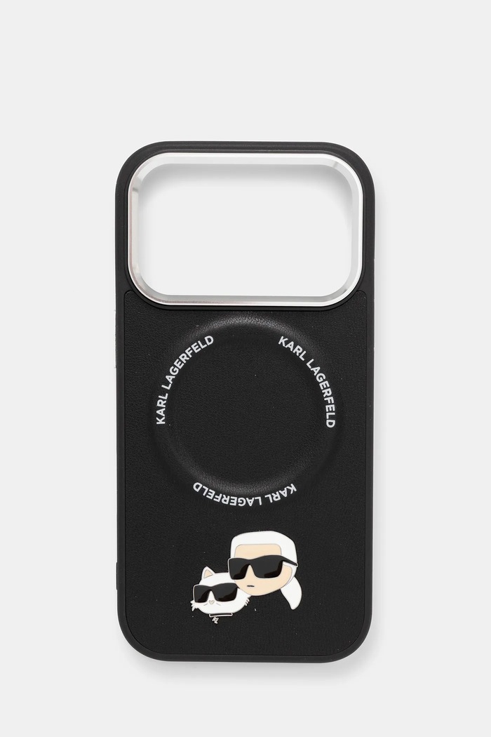 Obal na telefon Karl Lagerfeld iPhone 17 Pro na mobil černá KLHMP17LPSMLRKCK
