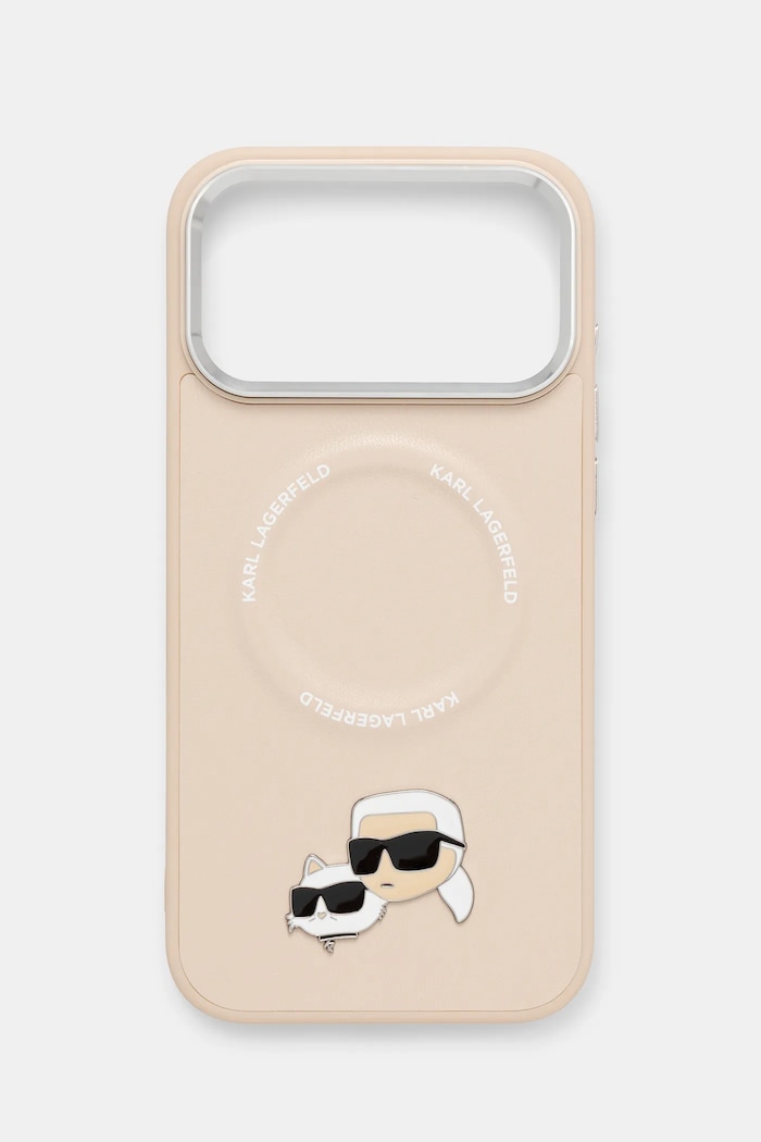 Karl Lagerfeld Husă pentru telefon iPhone 17 Pro Max bej KLHMP17XPSMLRKCE