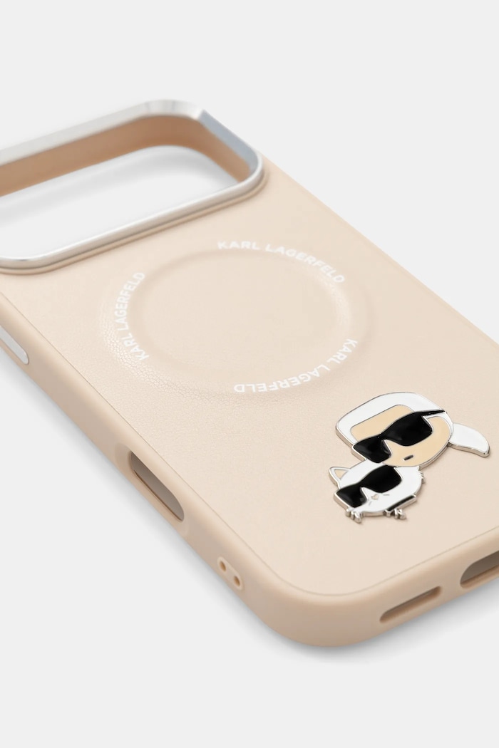Karl Lagerfeld Husă pentru telefon iPhone 17 Pro Max KLHMP17XPSMLRKCE bej AA00
