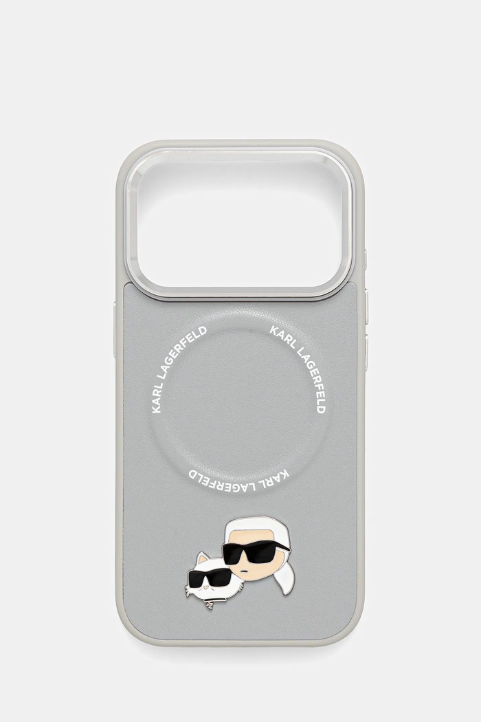 Karl Lagerfeld Husă pentru telefon iPhone 17 Pro gri KLHMP17LPSMLRKCG