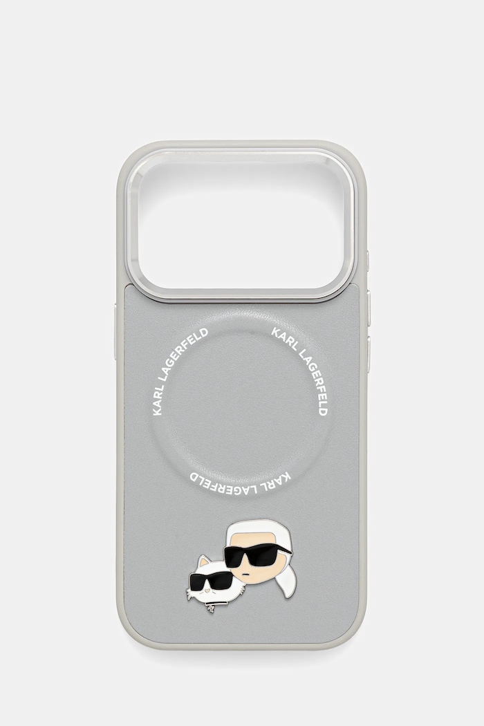 Karl Lagerfeld Husă pentru telefon iPhone 17 Pro gri KLHMP17LPSMLRKCG