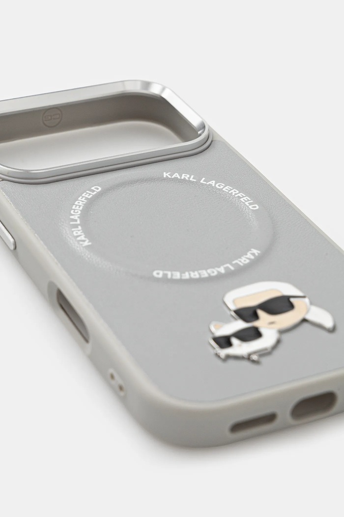 Karl Lagerfeld Husă pentru telefon iPhone 17 Pro KLHMP17LPSMLRKCG gri AA00