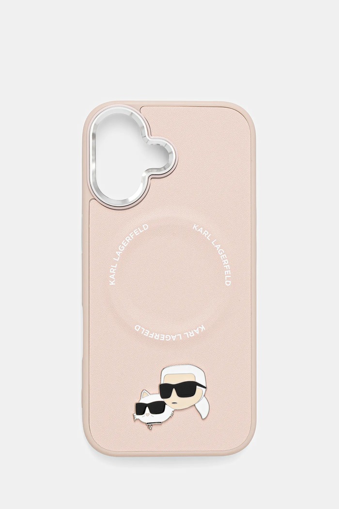 Obal na telefon Karl Lagerfeld iPhone 17 nášivka růžová KLHMP17SPSMLRKCP