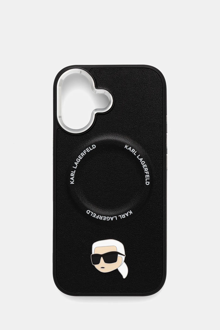 Puzdro na mobil Karl Lagerfeld iPhone 17 nášivka čierna KLHMP17SPSMLRKLK